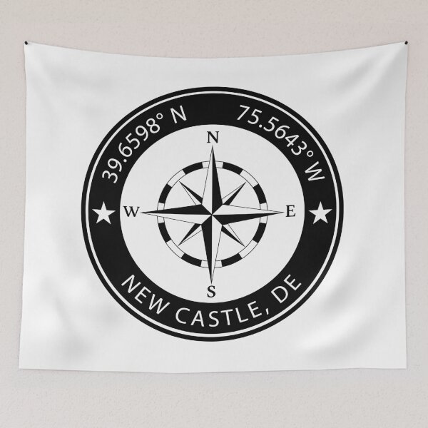 Item preview, New Castle, Delaware Geographical Coordinates designed and sold by TeeOhGraphics.