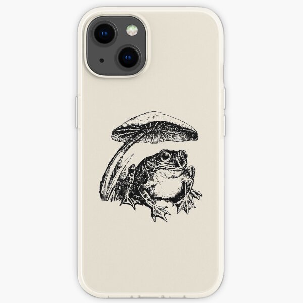Cottagecore Frog and Mushroom - Vintage Aesthetic Frog iPhone Soft Case