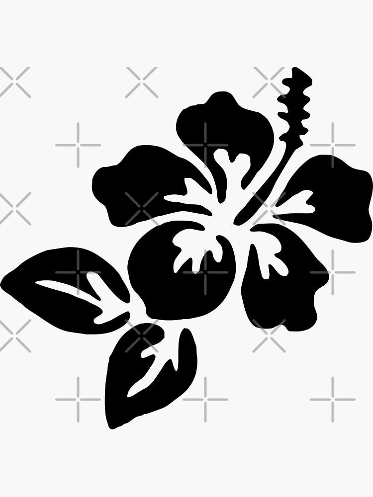 "Black Hawaiian Hibiscus Flower Hawaii" Sticker for Sale by