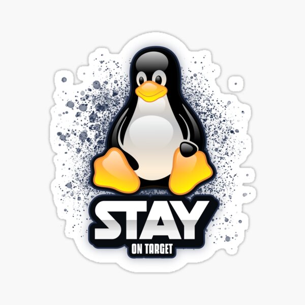 Stay On Target Penguin Tux Linux Design Sticker