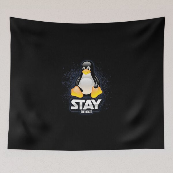 Aperçu de l'œuvre Restez sur la cible Penguin Tux Linux Design créée et vendue par PetShoper.