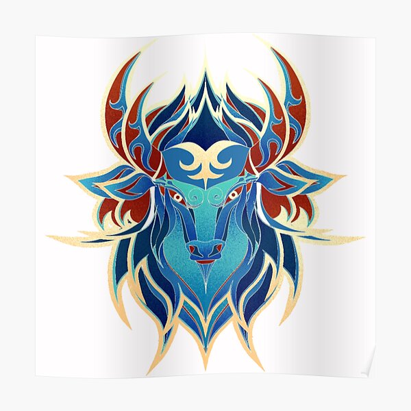 "Big Blue Angry Ox - Year of the Ox" Poster for Sale by GoldfishEast ...