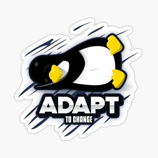 Vista previa del artículo con la obra «Adaptarse para cambiar el diseño de Penguin Tux Linux», diseñado y vendido por PetShoper.