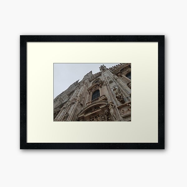Milan Cathedral in a gray sky Framed Art Print