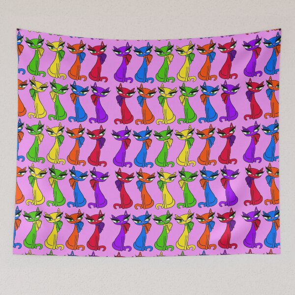 Item preview, Rainbow Kitty Cats Pink designed and sold by Whatderekmade.