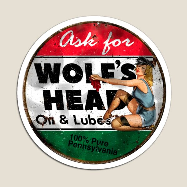 Wolf Head Oil Pin up girl Magnet