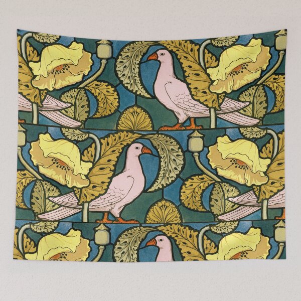 Item preview, Poppies & Pigeons Natural Stained Glass design designed and sold by Rachel Pile.