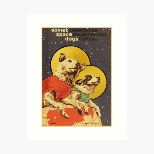 Artikel-Vorschau von Vintage russische sowjetische Propaganda Die Weltraum-Rennhunde Retro UdSSR, designt und verkauft von James-Fletcher.