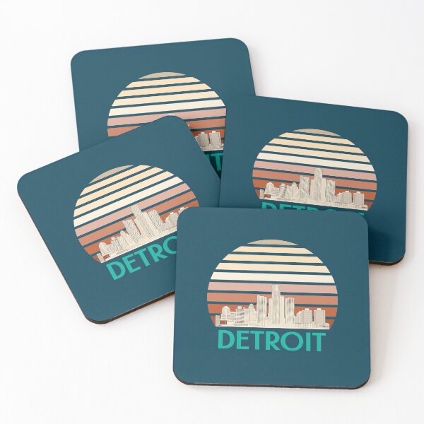 Item preview, Detroit city skyline skyscraper vintage  designed and sold by thegoldenyears.