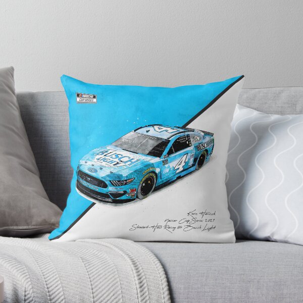 Kevin Harvick NASCAR 2021 Busch Light Car Throw Pillow