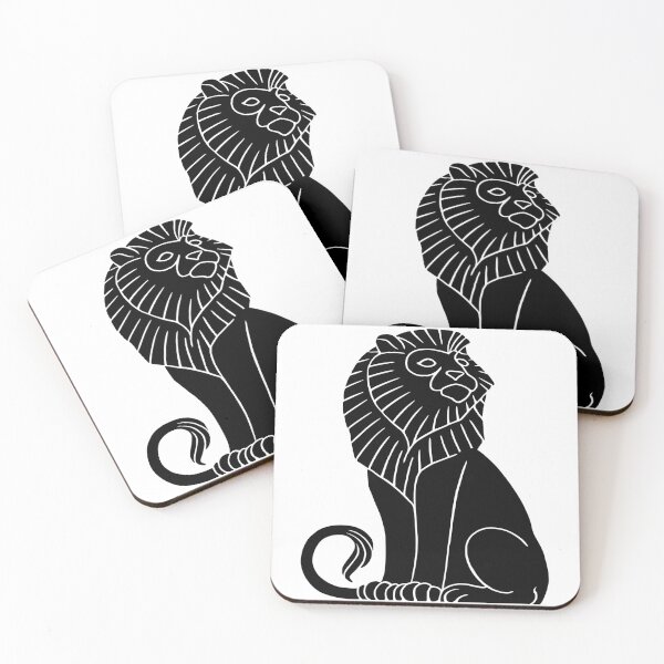 Item preview, Sitting Lion Black and White designed and sold by karwilberevivalcollection.
