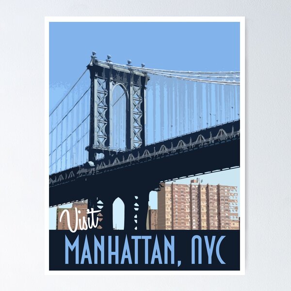 Item preview, Vintage Travel Poster Manhattan, Nyc  designed and sold by kirkdesigns1996.