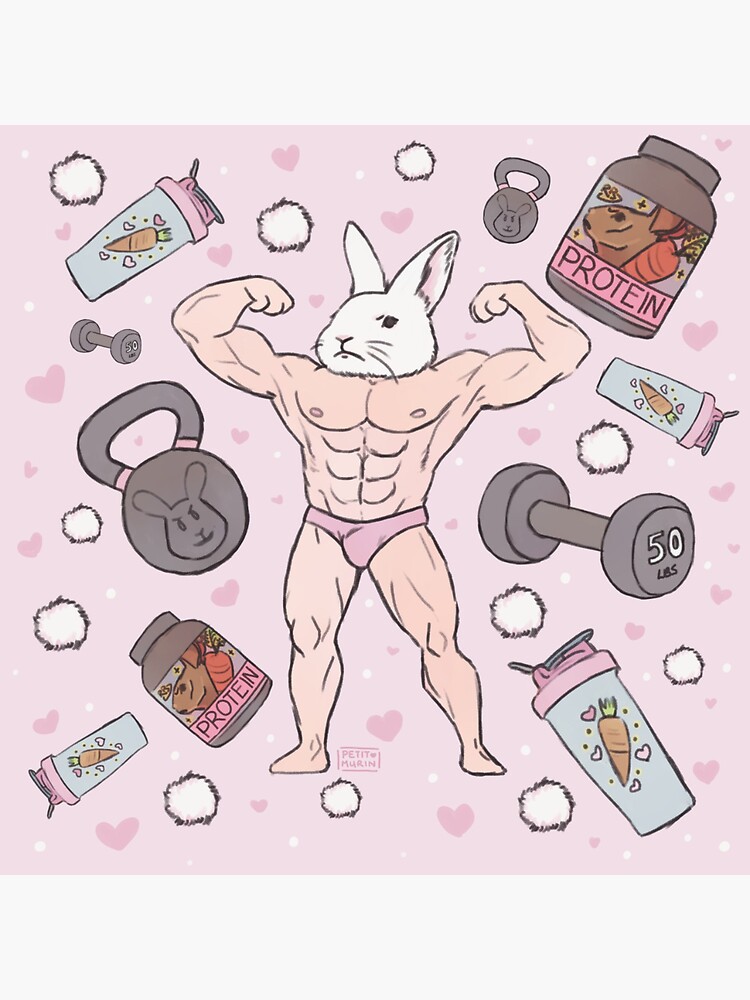 Buff Bunny Sticker for Sale by PetitMurin