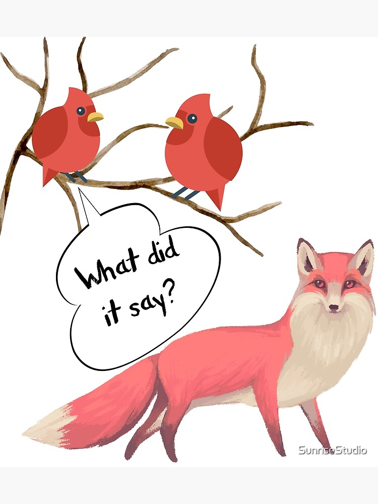  fox cardinals what did it say birds cute cartoon what did the fox say