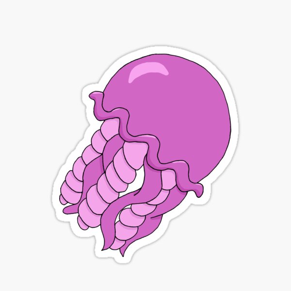 Clear frosted Jellyfish Sticker Spongebob Inspired Jellyfish Sticker Pink  Jellyfish Water Bottle Sticker Jellyfish Vinyl Sticker 