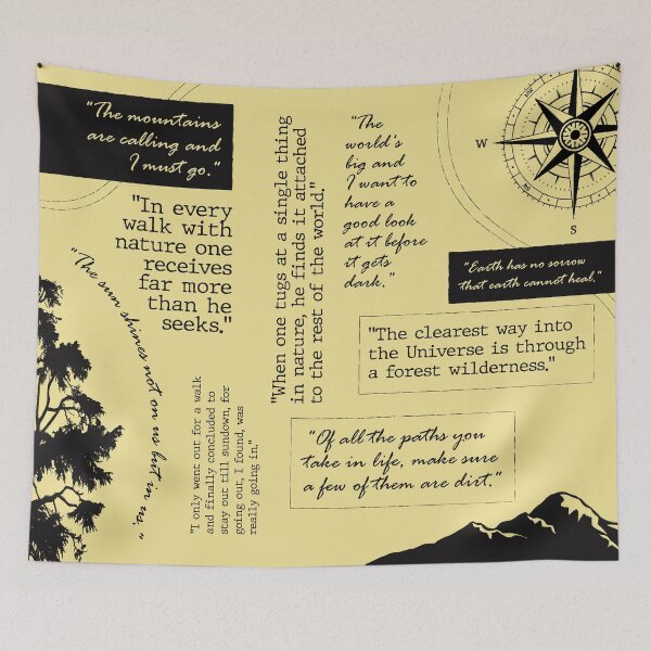 Item preview, Horizontal - John Muir - Nature & Outdoor Quotes - The Mountains are Calling designed and sold by mymymagic.
