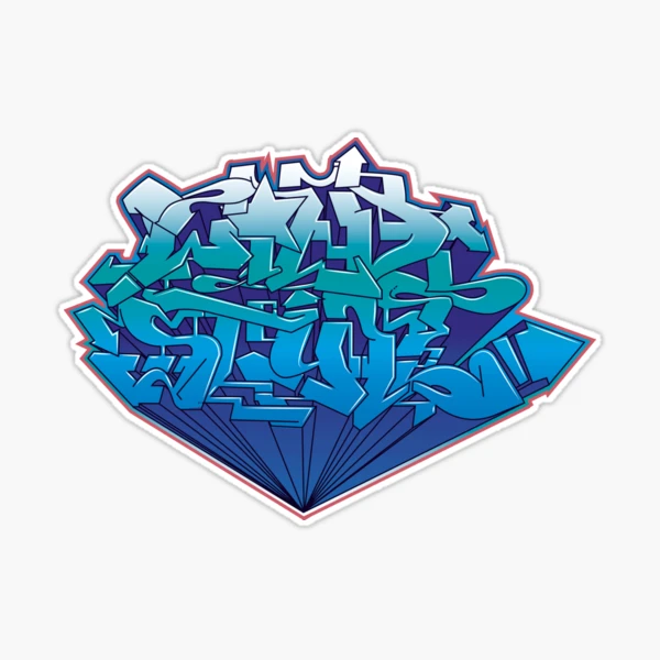 Hand drawn bubble style graffiti alphabet letters color 2 Sticker for Sale  by KIRART