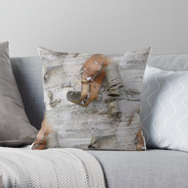 Tiled Birch Bark Throw Pillow