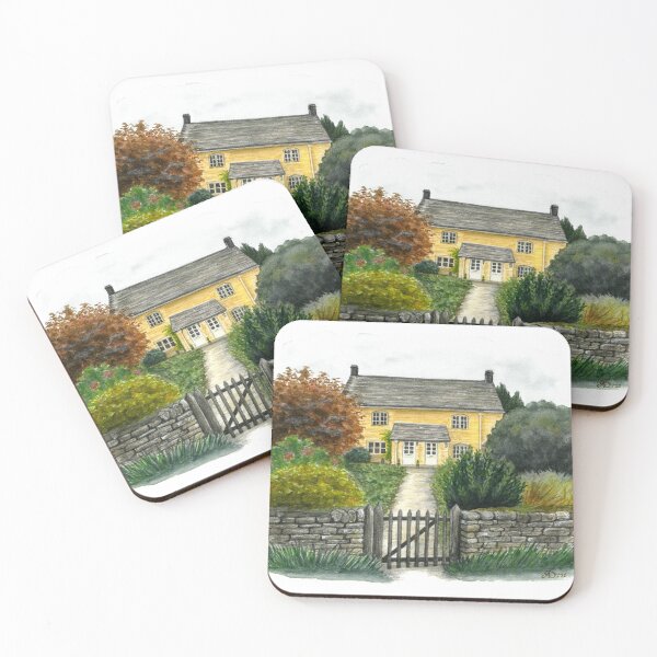 Item preview, British cottage watercolor painting designed and sold by Antigone Damigou.