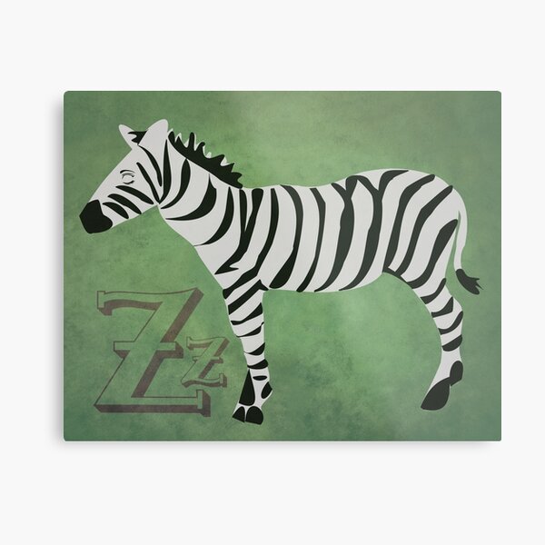 Sleepy Zzzebra Metal Print