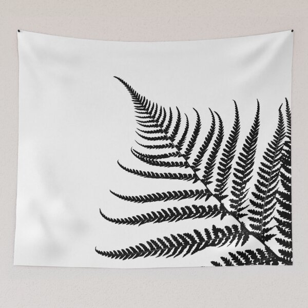 Item preview, Black and White Plant Artwork, Fern Leaf designed and sold by badlydrawnbabe.