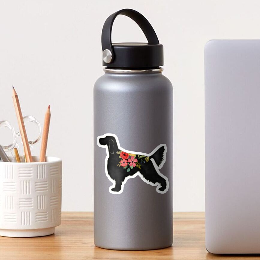 Gordon Setter Dog Breed Bohemian Floral Silhouette Sticker