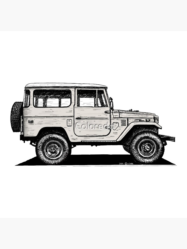 Single line drawing of tough 4x4 speed jeep Vector Image