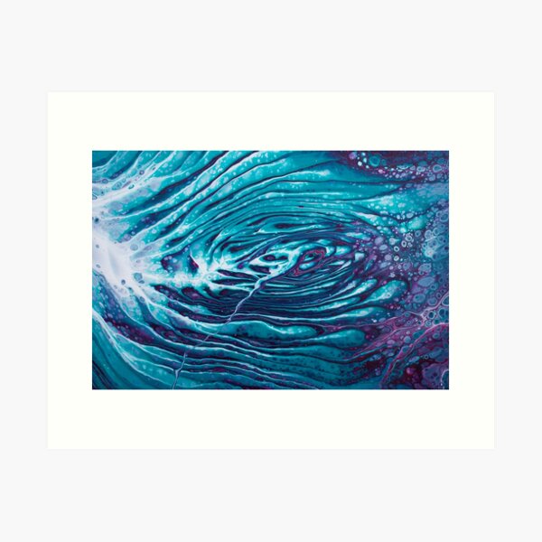 Double Acrylic Ring Art 1 with super bright teals and purples. Art Print