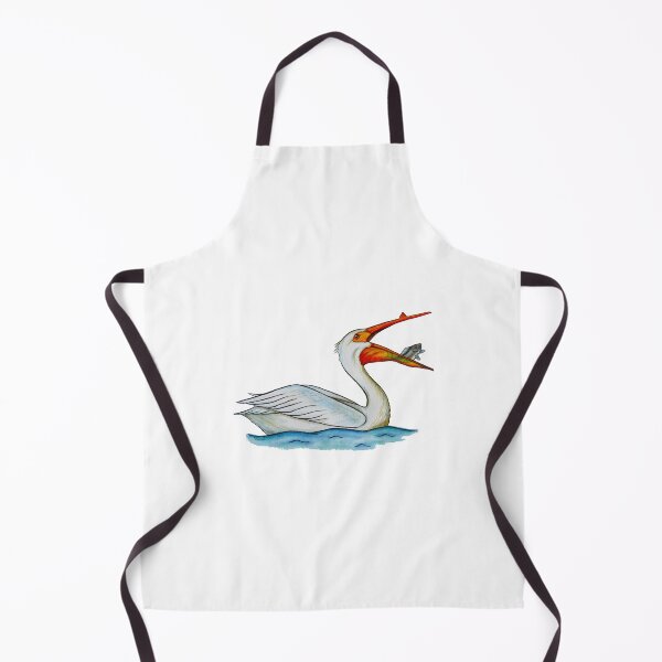 Item preview, American White Pelican with Fish - Original Watercolor Bird Art designed and sold by linbirds.