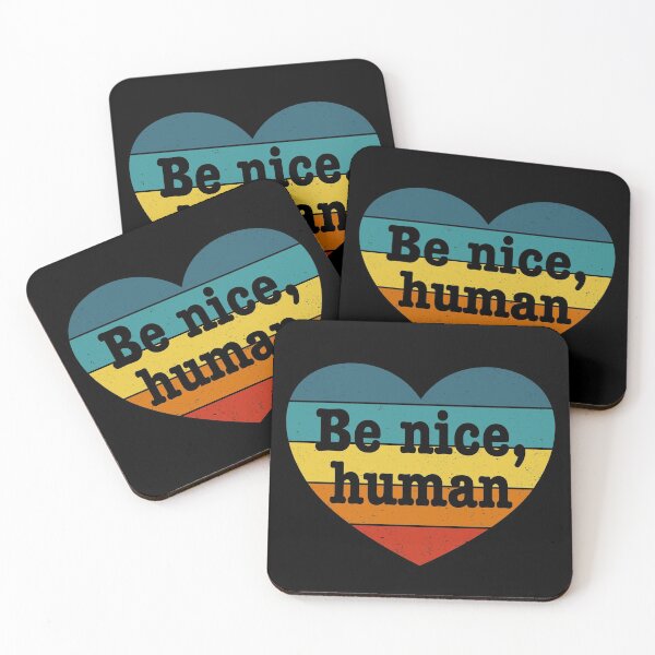 Item preview, Be Nice Human - Inspirational Kindness Retro Rainbow Heart designed and sold by bonmotto.