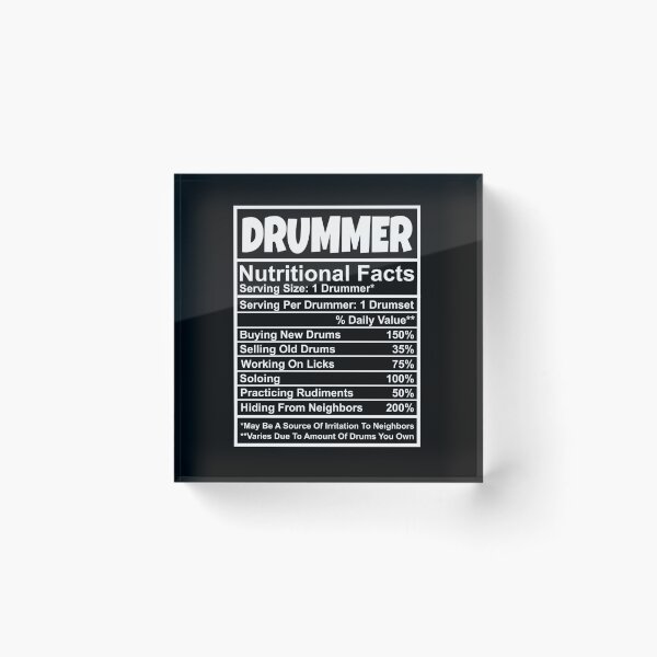 Item preview, DRUMMER Nutritional Facts designed and sold by dhajr.