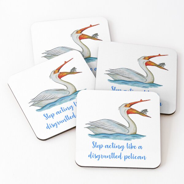 Item preview, Stop Acting Like a Disgruntled Pelican - David Rose, Moira Rose, Schitts Creek Fan Art - Original Watercolor Bird Art designed and sold by linbirds.