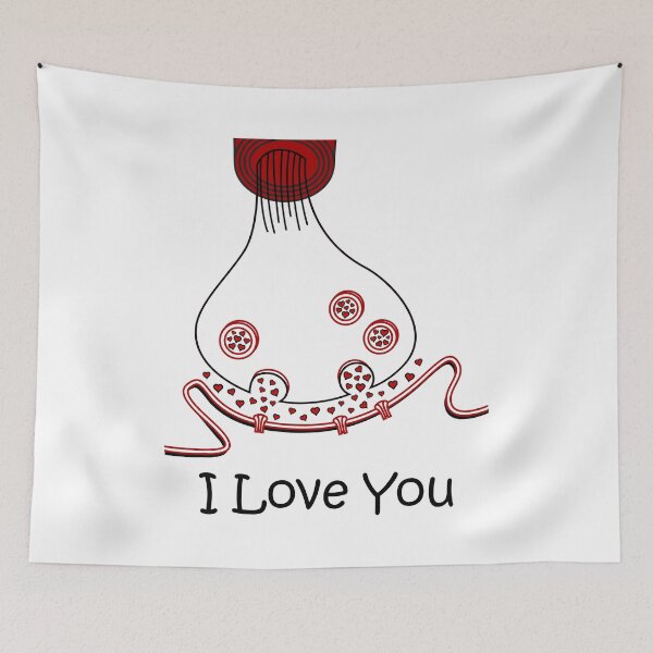 Item preview, Geeky Valentine's Day - I Love You Heart Neurotransmitter Synapse, Nerdy Valentine's Day, Psychology Valentine's Day designed and sold by jadedscientist.