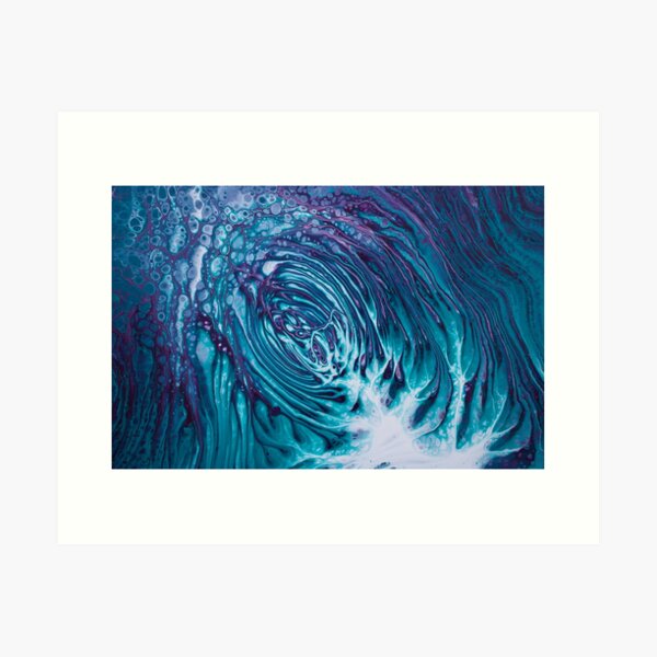 Double Acrylic Ring Art 2 with super bright teals and purples. Art Print
