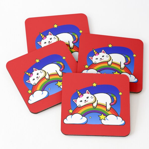 Item preview, Unicorn Kitty Cat on a Rainbow designed and sold by Alondra.