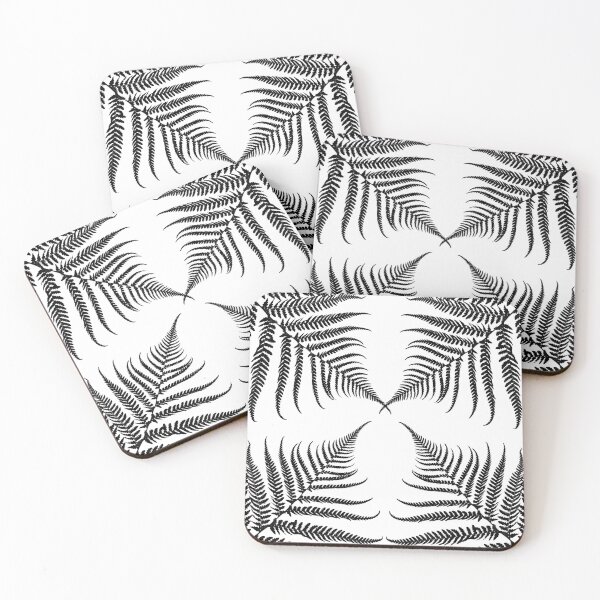 Item preview, Black and White Plant Artwork, Fern Leaves Pattern designed and sold by badlydrawnbabe.