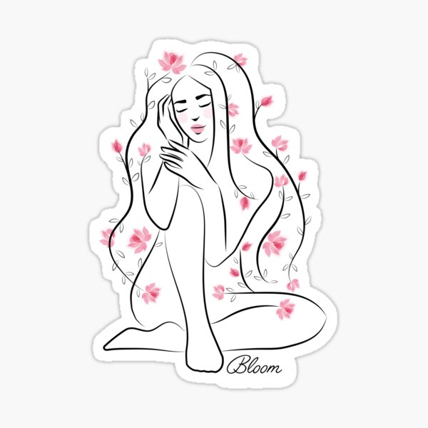 Divine Feminine Bloom in your own way | Flower lady Sticker