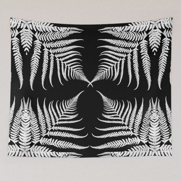 Item preview, Black and White Plant Artwork, Fern Leaf Pattern designed and sold by badlydrawnbabe.