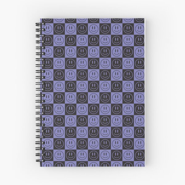 Item preview, Black and Purple Smilies in Checkered Square Pattern designed and sold by ZANGRAM.