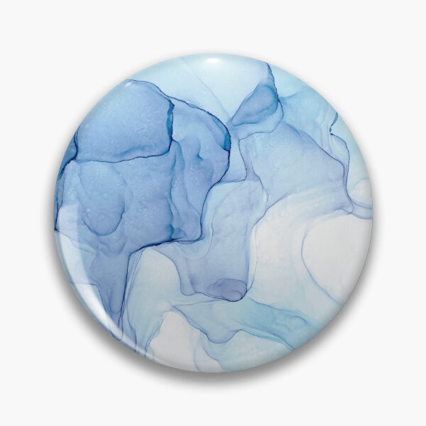 Item preview, Light Blue Melting Abstract 214 Modern Alcohol Ink Painting by Herzart designed and sold by herzart.