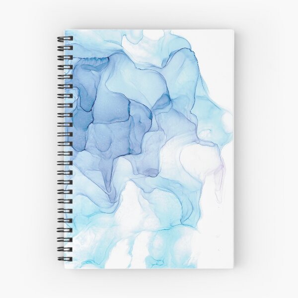Item preview, Light Blue Melting Abstract 214 Modern Alcohol Ink Painting by Herzart designed and sold by herzart.
