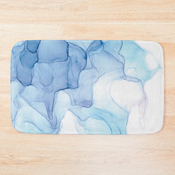 Item preview, Light Blue Melting Abstract 214 Modern Alcohol Ink Painting by Herzart designed and sold by herzart.