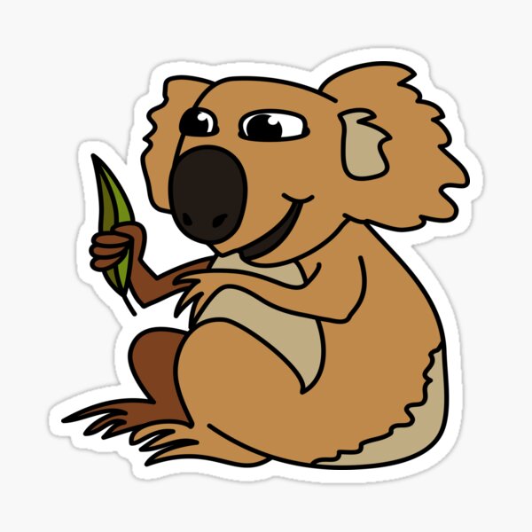 Koala. Iconic Australian Animal coloured with gumleaf. Sticker