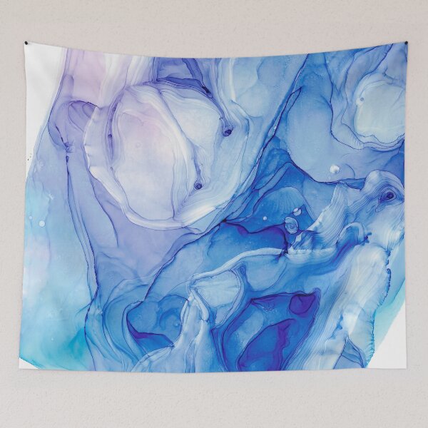 Item preview, Purple and Blue Abstract 214 Modern Alcohol Ink Painting by Herzart designed and sold by herzart.
