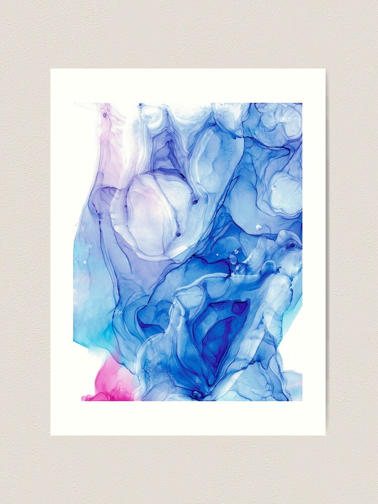 Purple and Blue Abstract 214 Modern Alcohol Ink Painting by Herzart Art  Print for Sale by herzart