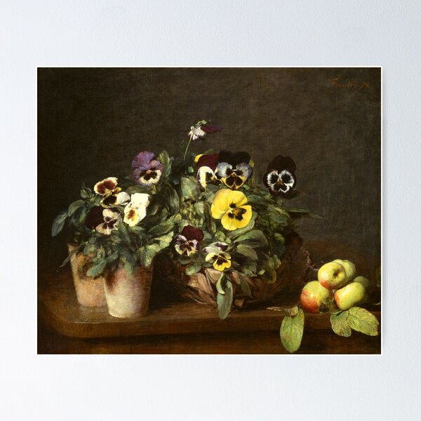 Artikelvorschau, Stillleben mit Stiefmütterchen von Henri Fantin-Latour entworfen und verkauft von MomoArts.