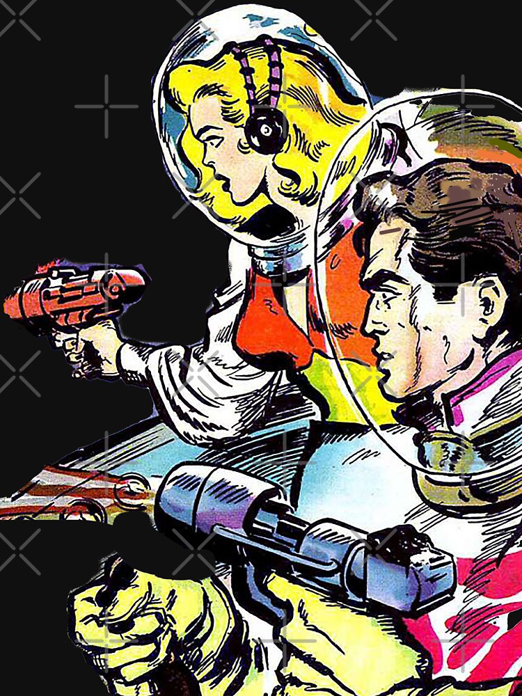 Astronaut Couple with Rayguns Comic Book