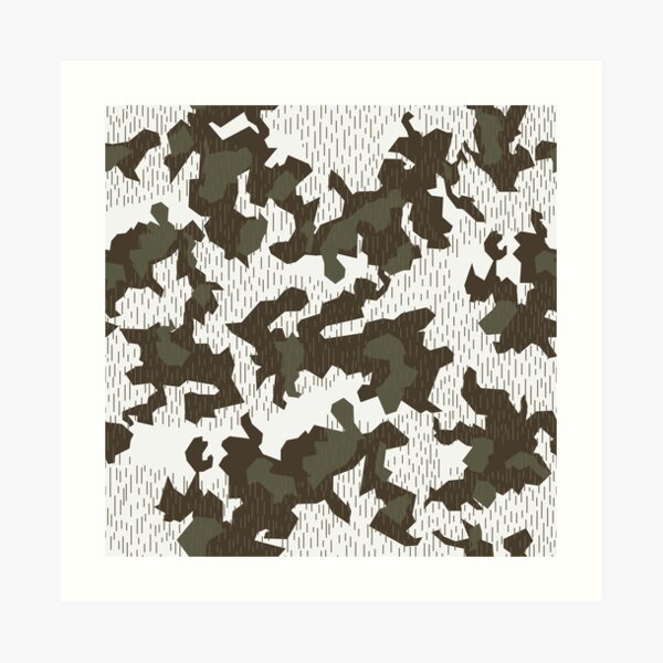 Camouflage Splinter Pattern Blue Art Print by insitemyhead - X-Small