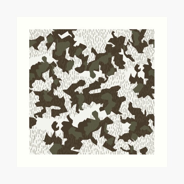 Camouflage Splinter Pattern Blue Art Print by insitemyhead