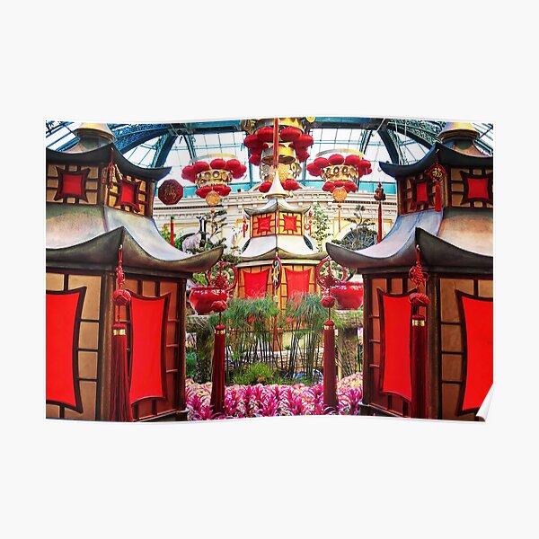 Chinese New Year decorations Bellagio, Las Vegas Poster